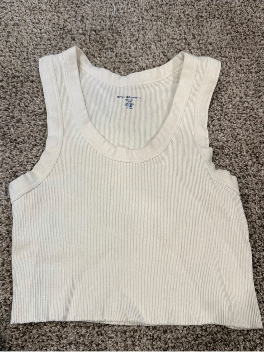 White Brandy Ribbed Tank Top